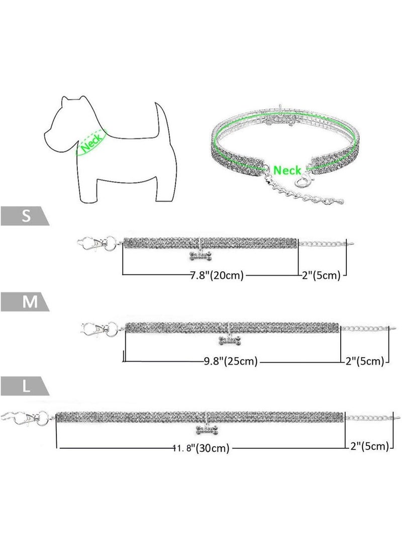 jaexest Adjustable Crystal Rhinestone Pet Collar – Sparkle Heart Claw Pendant, Soft Elastic Small Dog & Cat Necklace, Elegant Fashion Accessory for Everyday Wear & Special Occasions – Gold/Silver - Image 2